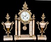 3 Piece Marble Clock Garniture Set