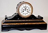 Marti Slate and Marble Tambour Mantel Clock