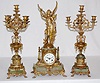 French 3 Pc. Clock Set, "La Victoire" w/Winged Angel