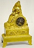 French Gilt Bronze Silk String Clock w/Lady
