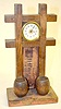Wooden Bank Advertising Match Holder Clock