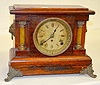 Seth Thomas 2 Column Red Adamantine Mantel Clock