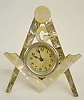 Lux Masonic Emblem Clock w/Mother of Pearl
