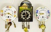 3 Germany Miniature Hanging Clocks