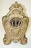 White Metal Clock Case with Engine