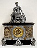 Ansonia "Virginia" Metal Case Clock w/Statue