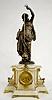 French Alabaster Conical Statue Clock, 35" Tall
