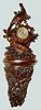 Black Forest Carved Pheasant & Dog Clock, 48"