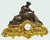 Massive French Figural Clock, Lady, Lion +