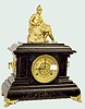 Ingraham Black Mantel Clock w/Statue