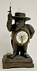 French Animated Statue Candle Clock w/Striker