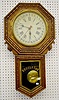 New Haven "Bank" Pressed Oak Calendar Clock