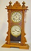 Waterbury Oak Calendar No. 40 Double Dial Clock