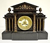 French Black Slate Mantel Clock
