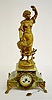 French Green Onyx Lady Statue Clock, "Pommes"