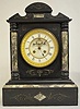 French Black & Gray Marble Mantel Clock