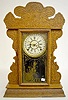 Ingraham Pressed Oak Calendar Kitchen Clock