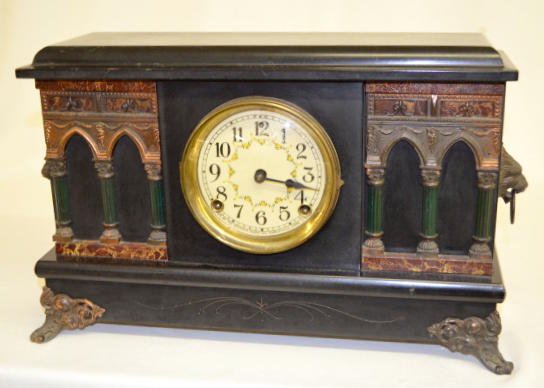 Sessions Black Enamel Mantel Clock, "Manhattan" — Antique Clocks Price Guide