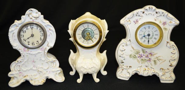 3 Miniature Key Wind Dresser Clocks, German + — Antique Clocks Price Guide
