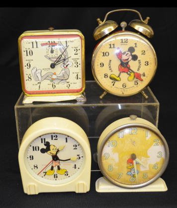 4 Cartoon Character Animated Alarm Clocks — Antique Clocks Price Guide