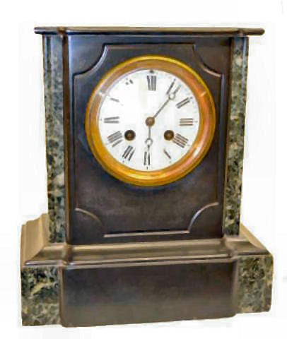 French J. W. B. Slate &amp; Marble Mantel Clock — Antique Clocks Price Guide