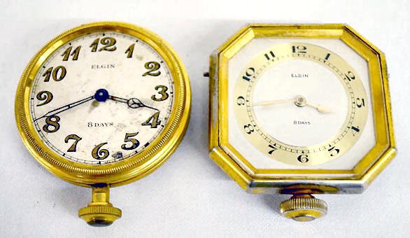 2 Elgin 8 Day Vehicle Clocks, In Running Order — Antique Clocks Price Guide