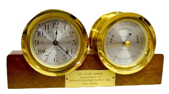 Seth Thomas Brass Desk Clock Set, "Corsair" — Antique Clocks Price Guide