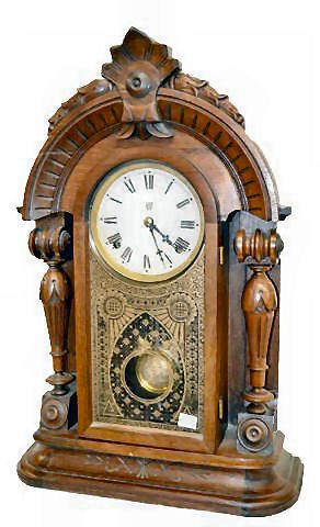 Antique Waterbury Walnut Parlor Clock — Antique Clocks Price Guide