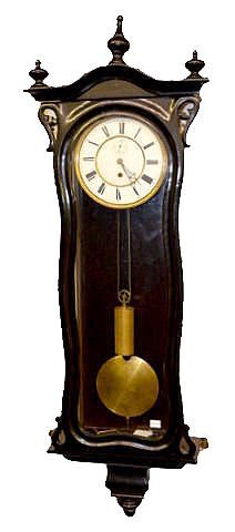 Ebony 1 Wt. Serpentine Vienna Regulator Clock — Antique Clocks Price Guide