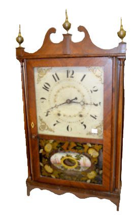 Chauncey Ives 2 Weight Pillar &amp; Scroll Clock — Antique Clocks Price Guide