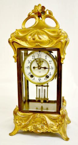 Antique Jennings Bros. Crystal Regulator Clock — Antique Clocks Price Guide