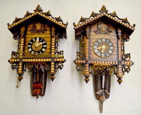 2 A. Schwarzwalder 8 Day Carved Cuckoo Clocks — Antique Clocks Price Guide