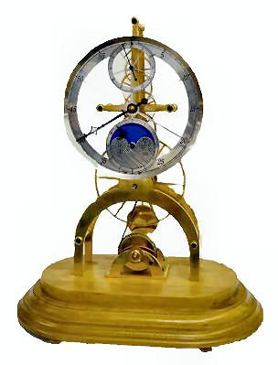 Contemporary Skeleton Clock W/Moon Phase — Antique Clocks Price Guide