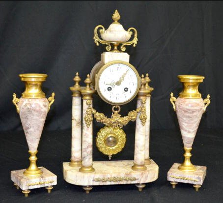 French 3 Piece Clock Garniture — Antique Clocks Price Guide