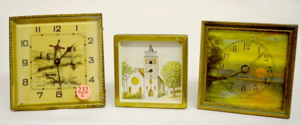 3 Antique Scenic Dresser Clocks — Antique Clocks Price Guide