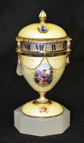 Gilt Enamel Viennese Annular Dial Mini Clock — Antique Clocks Price Guide