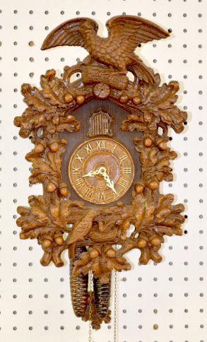 Lux Acorns &amp; Birds Nest Cuckoo Clock, 2 Wt. — Antique Clocks Price Guide
