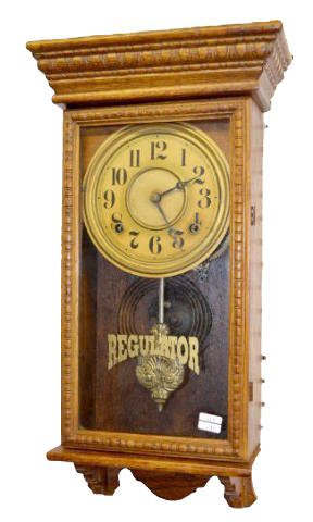 Ingraham Oak 1/4 Store Regulator Clock — Antique Clocks Price Guide