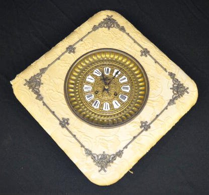 Antique Brass &amp; Cloth Hanging Clock — Antique Clocks Price Guide