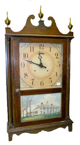 Gilbert Pillar &amp; Scroll Shelf Clock — Antique Clocks Price Guide