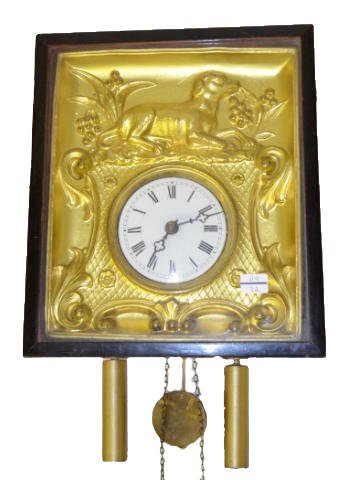 Molded Brass 2 Weight Picture Frame Clock — Antique Clocks Price Guide