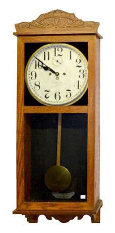 New Haven 30 Day Wall Regulator Clock, Oak — Antique Clocks Price Guide