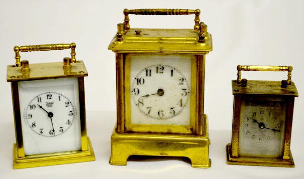 3 Small Antique Carriage Clocks — Antique Clocks Price Guide