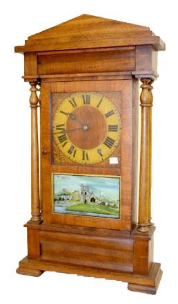 Antique Wood Dial Shelf Clock w/4 Columns — Antique Clocks Price Guide