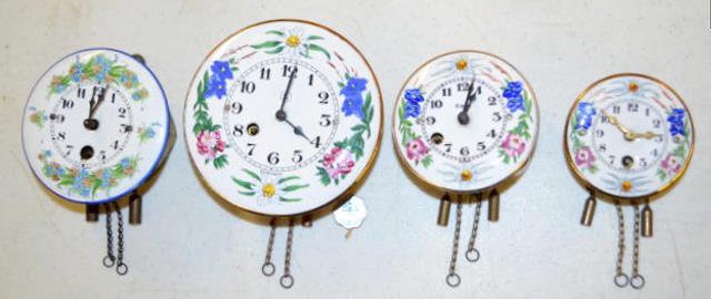4 Antique Enamel Dial Pendulette Clocks — Antique Clocks Price Guide