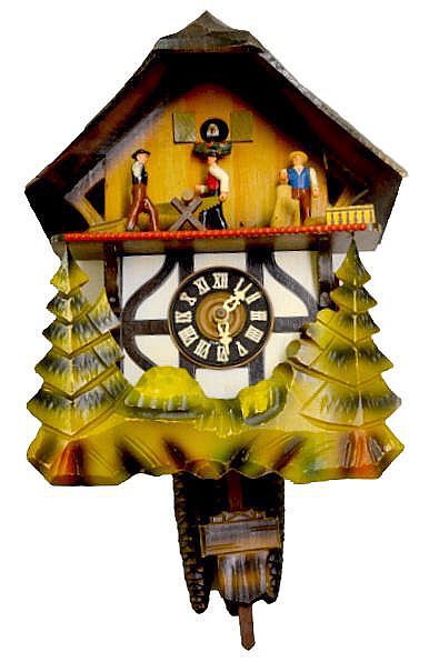 German Animated 3 Weight Cuckoo Clock — Antique Clocks Price Guide