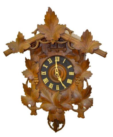 Antique 3 Wt. Grape Carved Cuckoo &amp; Quail Clock — Antique Clocks Price Guide