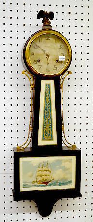 New Haven Banjo Clock w/Ship — Antique Clocks Price Guide