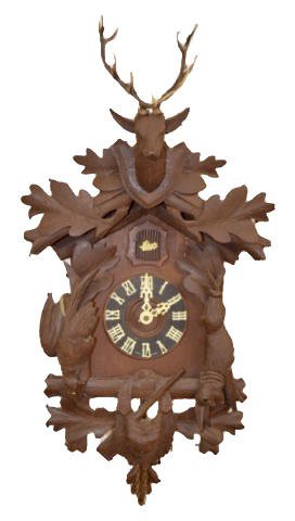 Schatz Game Carved 8 Day Cuckoo Clock — Antique Clocks Price Guide