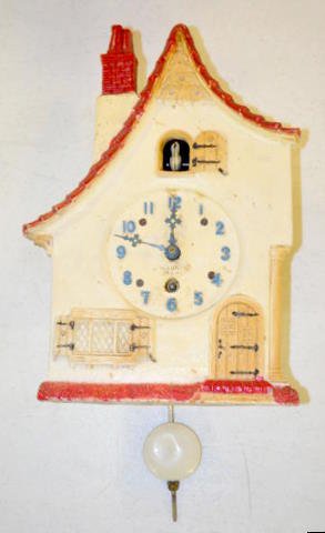 Lux Red Roof House Clock — Antique Clocks Price Guide
